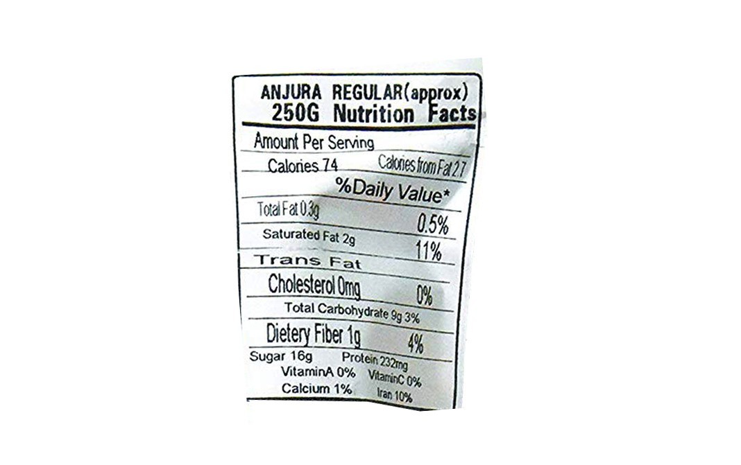 Food to Live Anjura Regular    Pack  250 grams